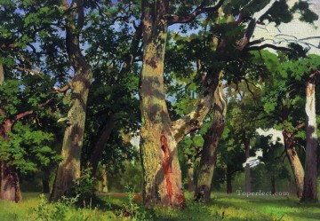 robles tarde 1887 paisaje clásico Ivan Ivanovich árboles Pinturas al óleo